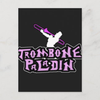 Cartão Postal Logotipo de luxe do paladino do Trombone