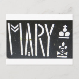 Cartão Postal logotipo de Maria Rainha dos Escoceses na cerca em