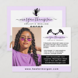Cartão Postal Logotipo de Marketing de Massagem Reiki das Mãos e