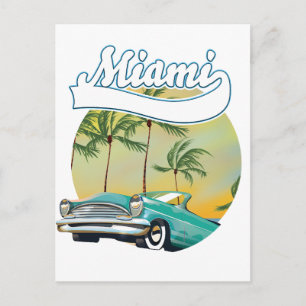 Cartão Postal logotipo de Miami Sunset
