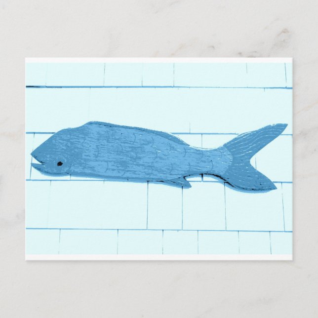 Cartão Postal logótipo de peixe azul (Frente)