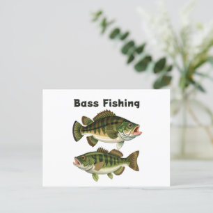 Cartão Postal Logotipo de pesca de Bassas de Boca Largura