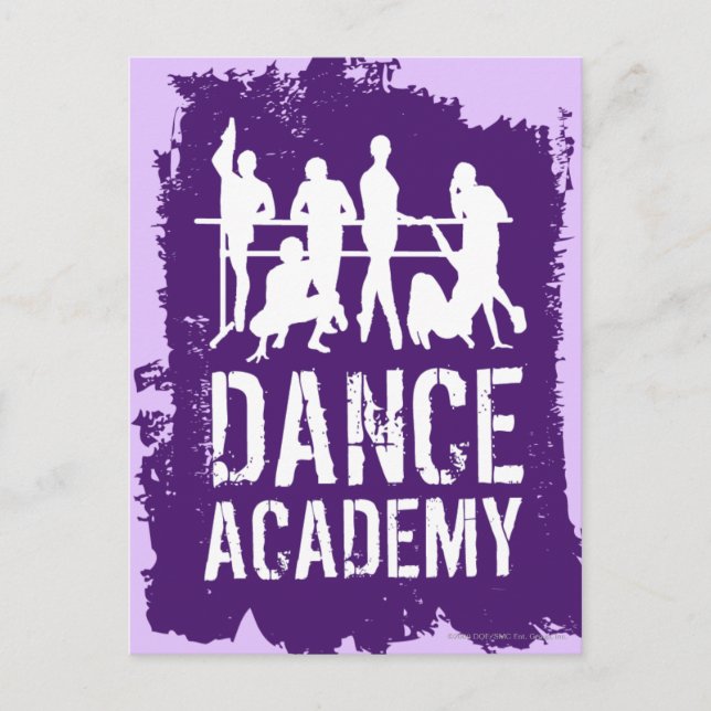 Cartão Postal Logotipo de Silhuetas da Academia de Dança (Frente)