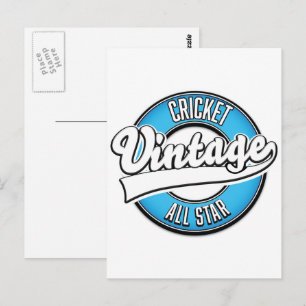 Cartão Postal Logotipo de todos os astros Cricket Vintage