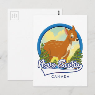 Cartão Postal logotipo de viagem da Nova Escócia Canadá