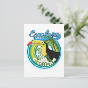 Cartão Postal Logotipo de viagem Explore Aruba