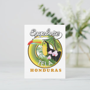 Cartão Postal Logotipo de viagem Explore Tela Honduras