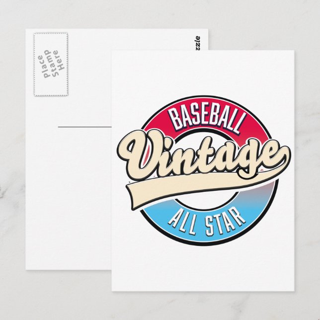 Cartão Postal logotipo do All Star Baseball (Frente/Verso)