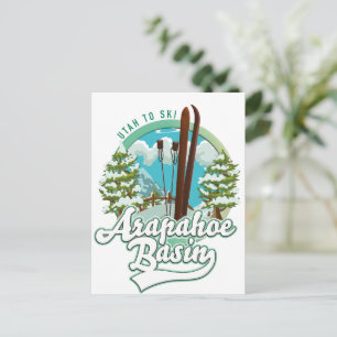 Cartão Postal logotipo do Arapahoe Basin Utah ski