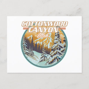 Cartão Postal logotipo do Cottonwood Canyon Utah