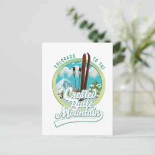 Cartão Postal logotipo do Crested Butte Mountain Colorado Ski
