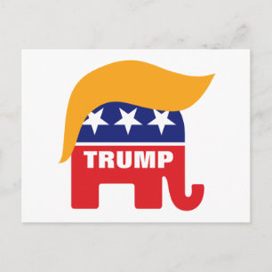 Cartão Postal Logotipo do Elefante do Partido Republicano com o 