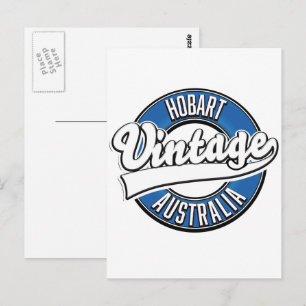 Cartão Postal logotipo do estilo de vintage Hobart australia