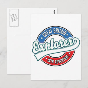 Cartão Postal Logotipo do explorador da Grã-Bretanha na aventura