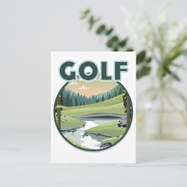 Cartão Postal Logotipo do Golf Sports (Em pé/Frente)