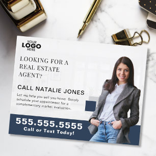 Cartão Postal Logotipo do Marketing Imobiliário do Realtor Farmi