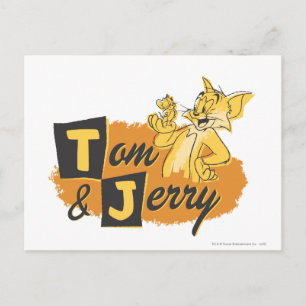 Cartão Postal Logotipo do mouse Tom e Jerry em Paw