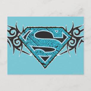 Cartão Postal Logotipo do Padrão Tribal da Supergirl
