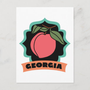 Cartão Postal Logotipo do Pêssego Georgia