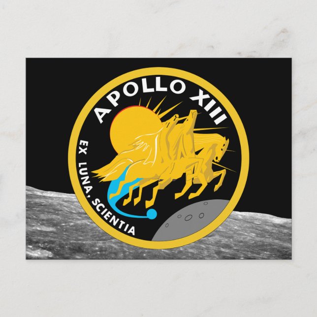 Cartão Postal Logotipo do Símbolo da Missão da NASA Apollo 13 (Frente)