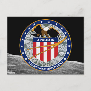 Cartão Postal Logotipo do Símbolo da Missão da NASA Apollo 16