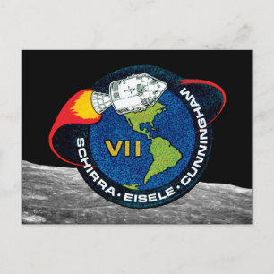 Cartão Postal Logotipo do Símbolo da Missão da NASA Apollo 7