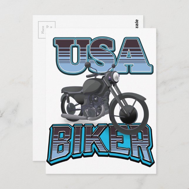 Cartão Postal Logotipo do USA Biker (Frente/Verso)