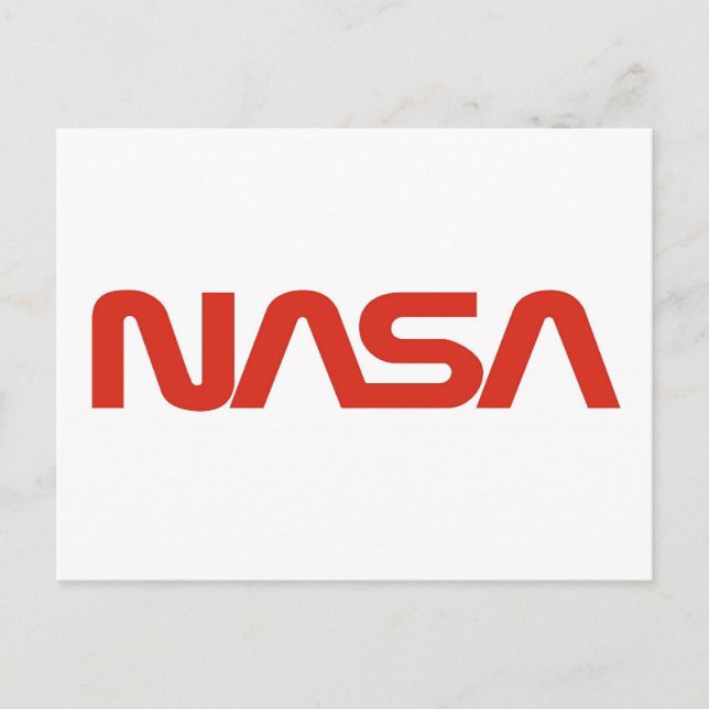 Cartão Postal Logotipo do verme vermelho NASA (Frente)