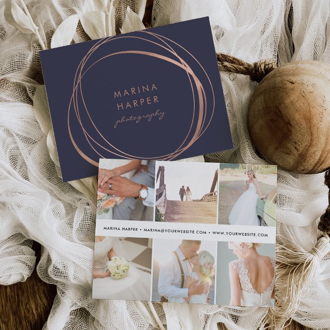 Cartão Postal Logotipo Dourado do Rosa moderno Faux (Criador carregado)