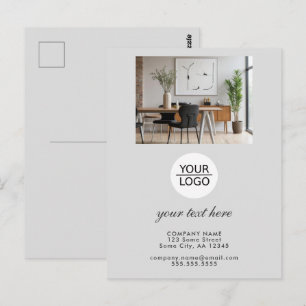 Cartão Postal Logotipo e Texto Personalizados para Negócios Escr