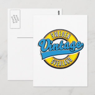 Cartão Postal logotipo estilo vintage da Svealand Suécia