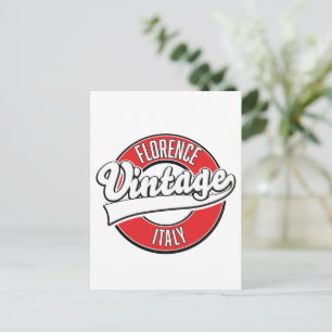 Cartão Postal logotipo estilo vintage florence itália