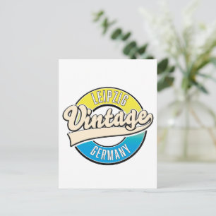 Cartão Postal Logotipo estilo vintage Leipzig.