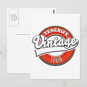 Cartão Postal logotipo estilo vintage tenerife espanha