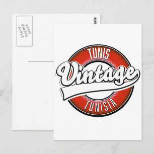 Cartão Postal logotipo estilo vintage Tunis Tunísia