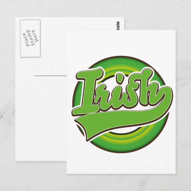 Cartão Postal Logótipo irlandês. (Frente/Verso)