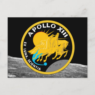 Cartão Postal Logotipo patch da missão Apollo 13 NASA