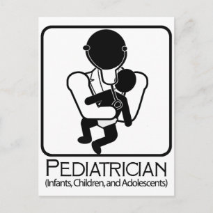 Cartão Postal LOGOTIPO Pediátrico - Médico para crianças, crianç