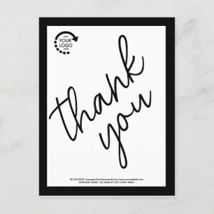 Cartão Postal Logotipo personalizado Empresa moderna em preto