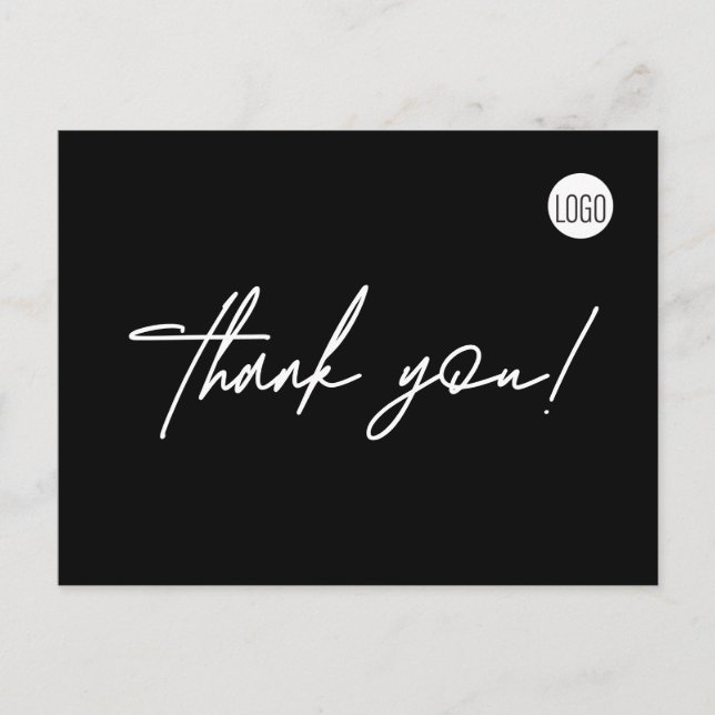 Cartão Postal Logotipo Personalizado Simples Quiroprática Preta (Frente)