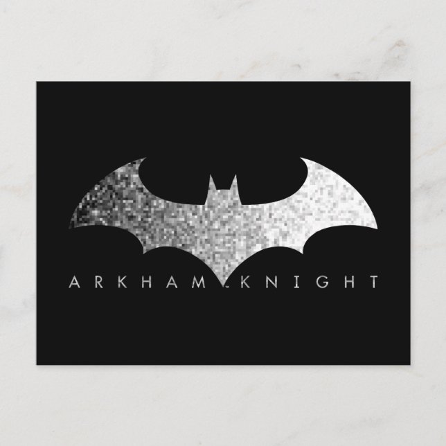 Cartão Postal Logotipo Pixel do Cavaleiro do Batman Arkham (Frente)