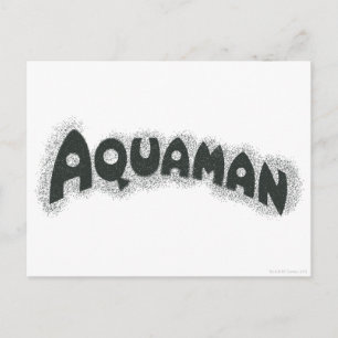 Cartão Postal Logotipo Preto Grunge Aquaman