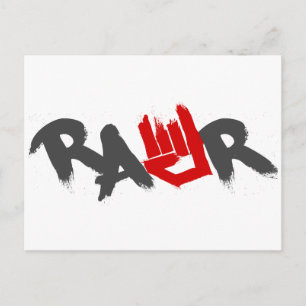 Cartão Postal Logotipo Rawr - Emo, gótico, alternativo, rock, gr