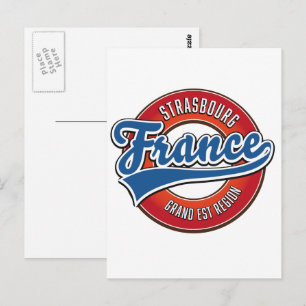 Cartão Postal logotipo retrô da região de Grand Est de Estrasbur