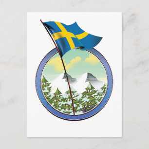Cartão Postal logotipo retrô da Suécia
