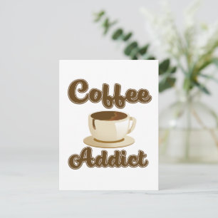 Cartão Postal Logotipo retrô de Viciado em Café