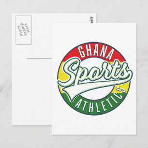 Cartão Postal Logotipo retrô do Ghana Sports