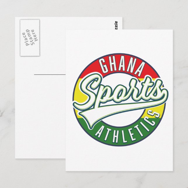 Cartão Postal Logotipo retrô do Ghana Sports (Frente/Verso)