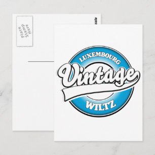 Cartão Postal Logotipo Retro Wiltz Luxembourg