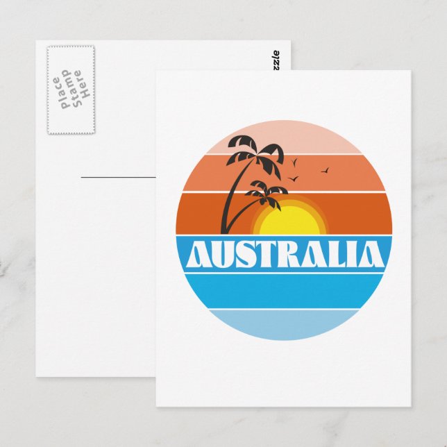 Cartão Postal Logotipo retrovisor australiano dos anos 80 (Frente/Verso)